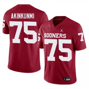 Crimson Daniel Akinkunmi #75 Oklahoma Sooners Jersey | Men High School Football Moisture Wicking Embroidery 34843413