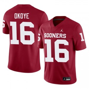 Crimson Danny Okoye #16 Oklahoma Sooners Jersey | Men High School Football Moisture Wicking Embroidery 77988165