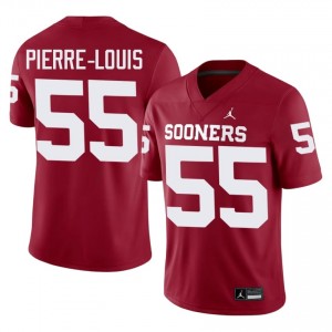 OU Sooners Eddy Pierre-Louis #55 Crimson Jersey | Genuine Embroidery NCAA Football Men Apparel 37066930
