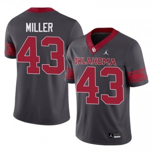 #43 Grayson Miller Oklahoma Sooners Anthracite Alternate Jersey | Classic Embroidery Men Player Football Gear 32660417