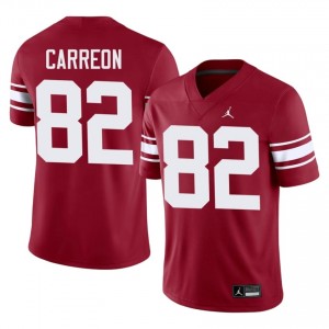 Crimson Ivan Carreon #82 OU Throwback Jersey | Men High School Football Licensed Stitch 79726641