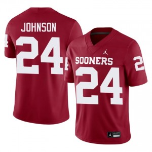 #24 Jacobe Johnson Oklahoma Sooners Crimson Jersey | Alumni Embroidery Men Player Football Gear 81087270