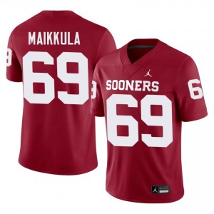 #69 Jake Maikkula Oklahoma Sooners Crimson Jersey | Alumni Embroidery Men Player Football Gear 99452141