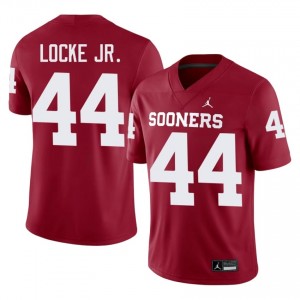 Oklahoma Sooners John Locke Jr. #44 Crimson Jersey | Genuine Embroidery NCAA Football Men Apparel 58281860
