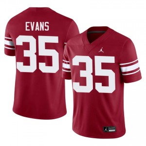 Crimson Liam Evans #35 Sooners Throwback Jersey | Men High School Football Licensed Stitch 22500738