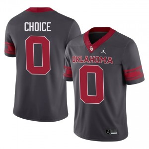 Anthracite Manny Choice #0 OU Sooners Alternate Jersey | Men High School Football Limited Embroidery 26350894