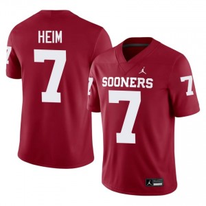 #7 Taylor Heim Oklahoma Sooners Crimson Jersey | Alumni Embroidery Men Player Football Gear 17641559