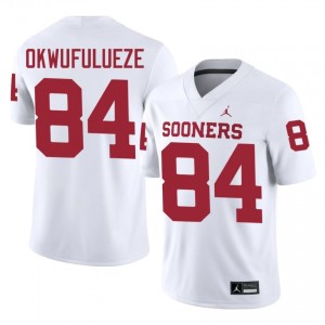 Durable Xavier Okwufulueze #84 Sooners White Jersey | Men University Football Stitched Fan Gear 81751239