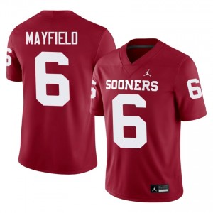 #6 Baker Mayfield OU Sooners Crimson Jersey | Alumni Embroidery Men Player Football Gear 59532172