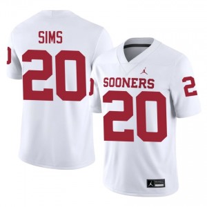 Durable Billy Sims #20 Oklahoma White Jersey | Men University Football Stitched Fan Gear 10132932