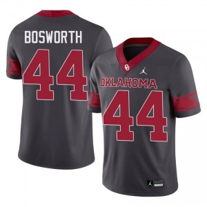 Oklahoma Sooners Brian Bosworth #44 Anthracite Alternate Jersey | Essential Embroidery NCAA Football Men Apparel 52802341