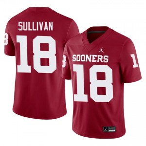 OU Sooners Cole Sullivan #18 Crimson Jersey | Genuine Embroidery NCAA Football Men Apparel 36362631