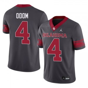 #4 Daniel Odom OU Sooners Anthracite Alternate Jersey | Classic Embroidery Men Player Football Gear 77133480