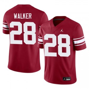 #28 DeZephen Walker OU Sooners Crimson Throwback Jersey | Authentic Stitch Men Player Football Gear 41386039