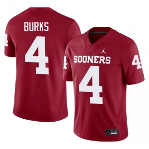 #4 Deion Burks Oklahoma Sooners Crimson Jersey | Alumni Embroidery Men Player Football Gear 54700071