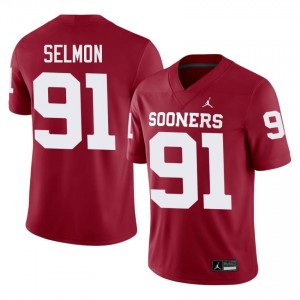 Dewey Selmon #91 Oklahoma Sooners Jersey | Gameday Crimson College Football Men Embroidery 61641509