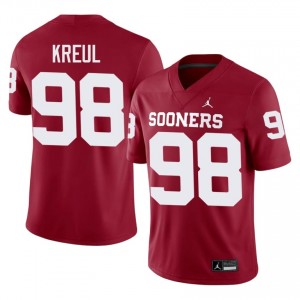 Jake Kreul #98 Oklahoma Sooners Jersey | Gameday Crimson College Football Men Embroidery 50476334