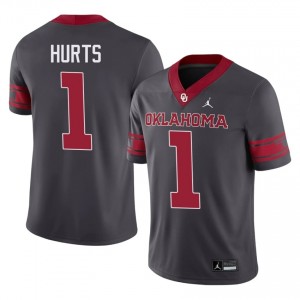 Anthracite Jalen Hurts #1 OU Sooners Alternate Jersey | Men High School Football Limited Embroidery 29743520