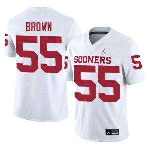 #55 Jammal Brown Sooners White Jersey | Elite Stitched Men Player Football Gear 65762776