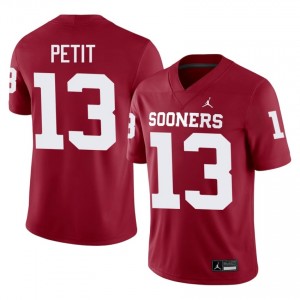 Crimson Jayden Petit #13 Oklahoma Sooners Jersey | Men High School Football Moisture Wicking Embroidery 83874099