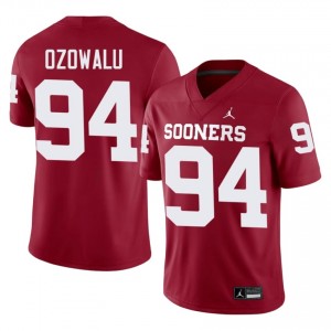 Crimson Kenny Ozowalu #94 OU Sooners Jersey | Men High School Football Moisture Wicking Embroidery 18625384