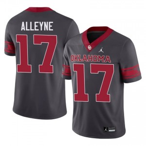 #17 Mackenzie Alleyne OU Sooners Anthracite Alternate Jersey | Classic Embroidery Men Player Football Gear 68655187