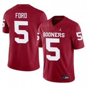 OU Sooners Markel Ford #5 Crimson Jersey | Genuine Embroidery NCAA Football Men Apparel 46421657