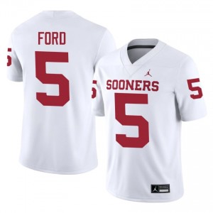 #5 Markel Ford OKLA White Jersey | Elite Stitched Men Player Football Gear 70713392