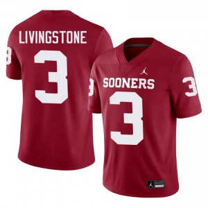 #3 Parker Livingstone Oklahoma Sooners Crimson Jersey | Alumni Embroidery Men Player Football Gear 57209535