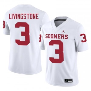 White Parker Livingstone #3 Sooners Jersey | Men High School Football Fresh Stitched 41866021