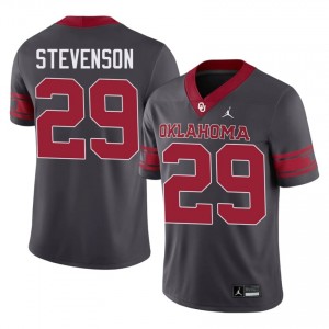 Top-Tier Rhamondre Stevenson #29 OU Sooners Anthracite Alternate Jersey | Men University Football Embroidery Fan Gear 62301215