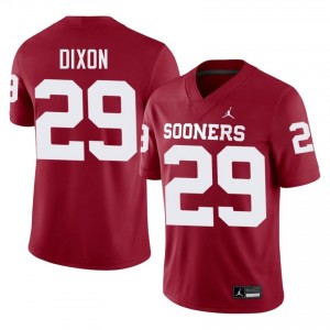 Elite Thread Ricky Dixon #29 Oklahoma Sooners Crimson Jersey | Men University Football Embroidery Fan Gear 83797649
