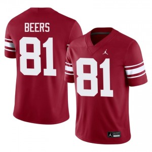 Officially Licensed Rocky Beers #81 OU Crimson Throwback Jersey | Men University Football Stitch Fan Gear 82773831