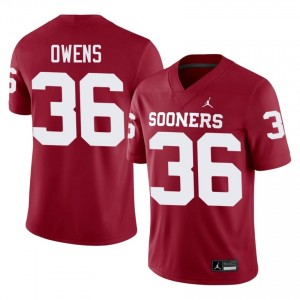 Elite Thread Steve Owens #36 OU Sooners Crimson Jersey | Men University Football Embroidery Fan Gear 19140795