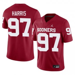 Crimson Tommie Harris #97 Oklahoma Sooners Jersey | Men High School Football Moisture Wicking Embroidery 90010749