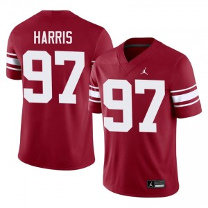 Tommie Harris #97 Sooners Throwback Jersey | Iconic Crimson College Football Men Stitch 71770741