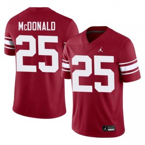 Officially Licensed Tommy McDonald #25 OU Sooners Crimson Throwback Jersey | Men University Football Stitch Fan Gear 32252003