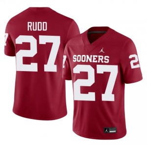 Crimson Trace Rudd #27 OU Sooners Jersey | Men High School Football Moisture Wicking Embroidery 64779596