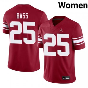 Andy Bass #25 Oklahoma Sooners Throwback Jersey | Iconic Crimson College Football Women Embroidery 71111287