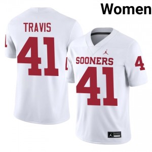 Barrett Travis #41 Sooners Jersey | Exclusive White College Football Women Swen 86787196