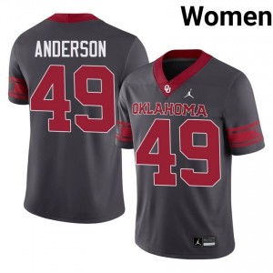 Top-Tier Ben Anderson #49 OKLA Anthracite Alternate Jersey | Women University Football Stitched Fan Gear 75907612