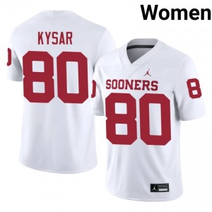#80 Bergin Kysar Sooners White Jersey | Elite Swen Women Player Football Gear 29407411