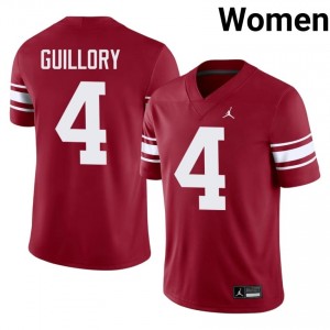 #4 Courtland Guillory Oklahoma Sooners Crimson Throwback Jersey | Authentic Embroidery Women Player Football Gear 11297499
