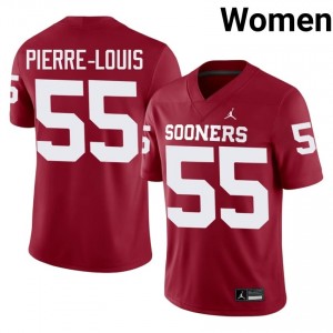 Eddy Pierre-Louis #55 Sooners Jersey | Gameday Crimson College Football Women Stitched 16019397