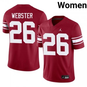 Officially Licensed Elgee Webster #26 Oklahoma Sooners Crimson Throwback Jersey | Women University Football Embroidery Fan Gear 55962544