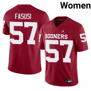 Elite Thread Gunnar Allen #57 OKLA Crimson Jersey | Women University Football Stitched Fan Gear 23424507