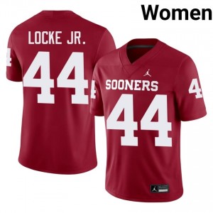 John Locke Jr. #44 Oklahoma Jersey | Gameday Crimson College Football Women Stitched 33794107