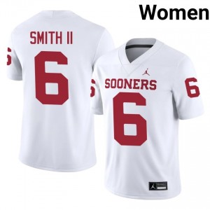 Nigel Smith II #6 Sooners Jersey | Exclusive White College Football Women Swen 94652729