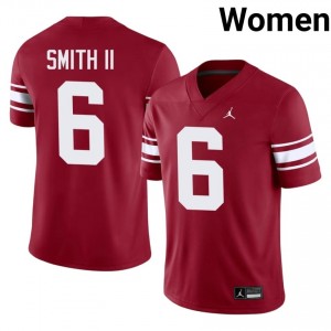 OU Sooners Nigel Smith II #6 Crimson Throwback Jersey | Pro Cut Embroidery NCAA Football Women Apparel 77113485