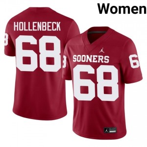 Elite Thread Owen Hollenbeck #68 Oklahoma Crimson Jersey | Women University Football Stitched Fan Gear 32059507